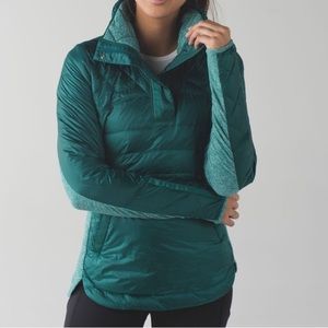 Lululemon What the Fluff Down Pullover emerald Green Teal size 8